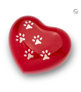 Grote Metalen Dieren Hart Urn Pootjes Rood