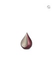 Metalen Mini Urn Bordeaux Zilverkleur Mat Teardrop
