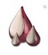 Metalen Mini Urn Bordeaux Zilverkleur Mat Teardrop
