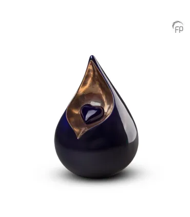 Middelgrote Keramische Urn Celest Hart Donkerblauw