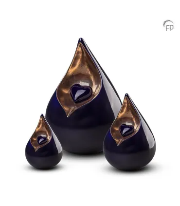 Kleine Keramische Urn Celest Hart Donkerblauw