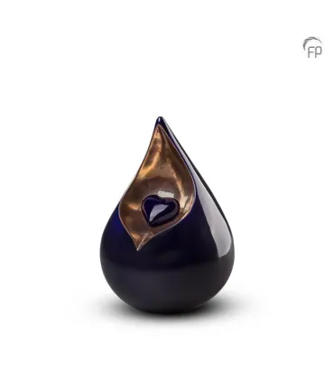 Kleine Keramische Urn Celest Hart Donkerblauw