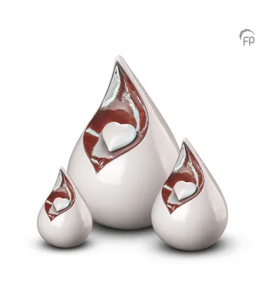 Kleine Keramische Urn Celest Hart Wit