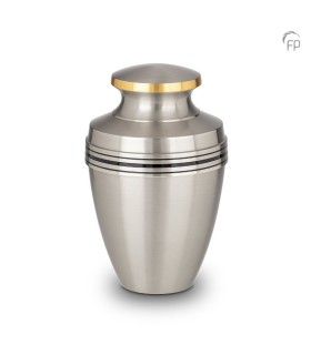 Grote Metalen Urn met Goudkleurige en Zwarte banden