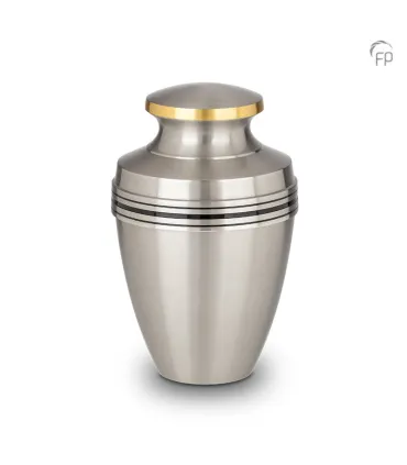 Grote Metalen Urn met Goudkleurige en Zwarte banden