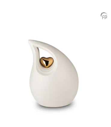 Middelgrote Keramische Urn Witte Traan