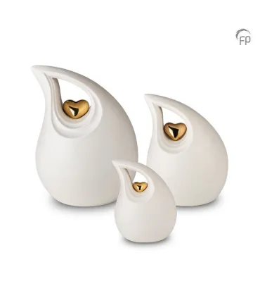 Middelgrote Keramische Urn Witte Traan