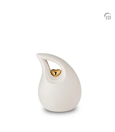 Kleine Keramische Urn Witte Traan