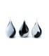Glazen Memorie Urn Druppel Small Zwart Wit Opaque