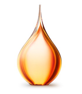 Glazen Memorie Urn Druppel Medium Roze/Goudkleur