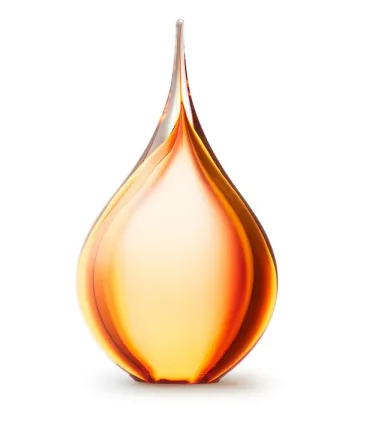 Glazen Memorie Urn Druppel Medium Roze/Goudkleur