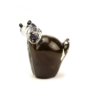 Glazen Memorie Urn Hond Bruin Staand