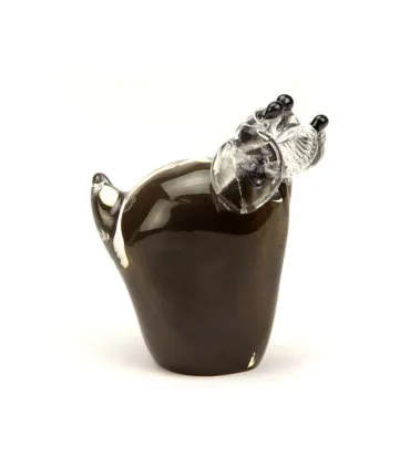 Glazen Memorie Urn Hond Bruin Staand