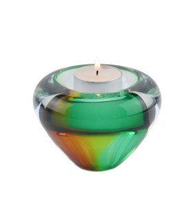 Glazen Memorie Kaarsenhouder Tealight Goudgroen