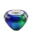 Glazen Memorie Kaarsenhouder Tealight Groen Blauw