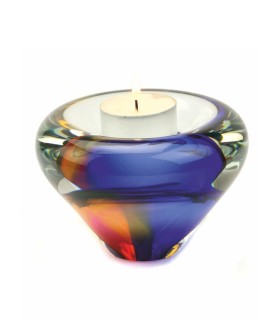 Glazen Memorie Kaarsenhouder Tealight Multicolors