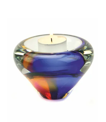 Glazen Memorie Kaarsenhouder Tealight Multicolors