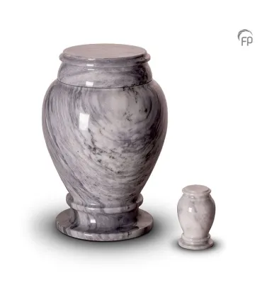 Marmeren Mini Urn Grijs Wit