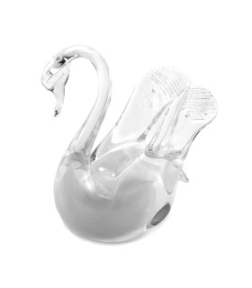 Glazen Memorie Urn Zwaantje Wit