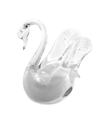 Glazen Memorie Urn Zwaantje Wit