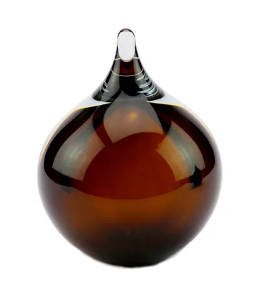 Glazen Memorie Urn Bubble Cognac