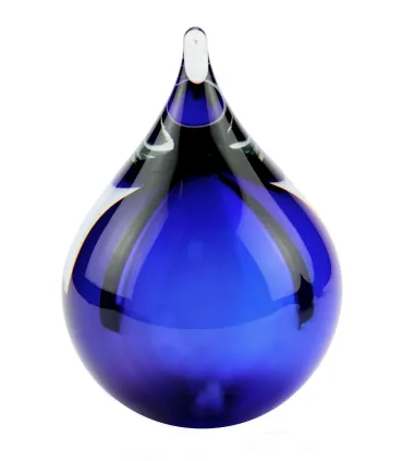 Glazen Memorie Urn Bubble Blauw