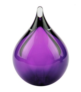 Glazen Memorie Urn Bubble Paars