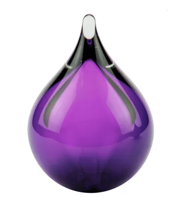 Glazen Memorie Urn Bubble Paars