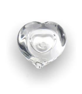 Glazen Memorie Knuffelkeitje Pebble Heart Transparant