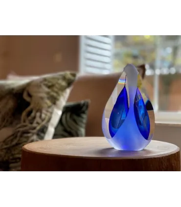 Glazen Premium Traan Urn Reflection Blauw