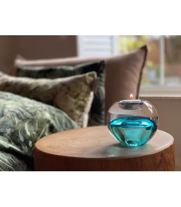 Glazen Premium Kaarsenhouder Tealight Tiffany Blauw