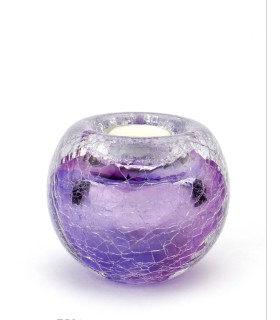 Glazen Premium Kaarsenhouder Tealight Krakele Lila