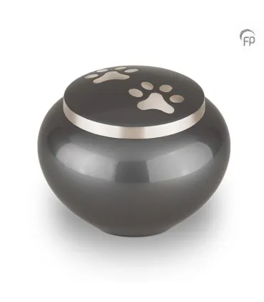 Grote Metalen Dierenurn Pootjes Antraciet Zilverkleur