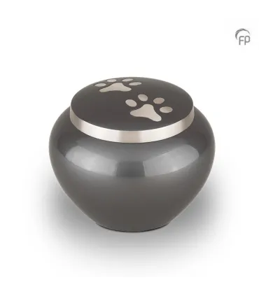 Medium Metalen Dierenurn Pootjes Antraciet Zilverkleur