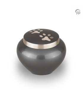 Kleine Metalen Dierenurn Pootjes Antraciet Zilverkleur