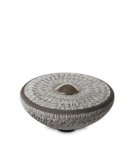 Keramische Balance Urn 'Disk Groot' Carbon Grijs