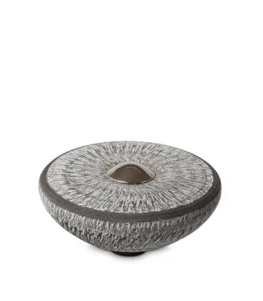 Keramische Balance Urn 'Disk Groot' Carbon Grijs