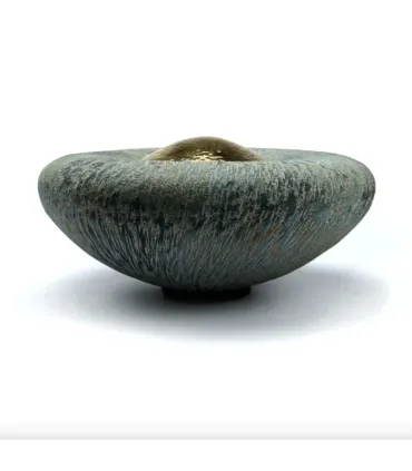 Keramische Balance Urn 'Disk Groot' Oceaan Blauw