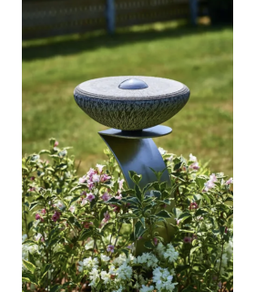 Keramische Balance Urn 'Disk Groot' Carbon Grijs