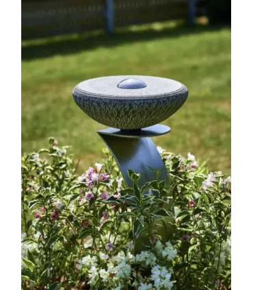 Keramische Balance Urn 'Disk Groot' Carbon Grijs