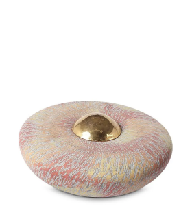 Keramische Balance Urn 'Disk Groot' Rainbow Rood