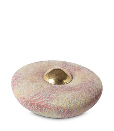 Keramische Balance Urn 'Disk Groot' Rainbow Rood