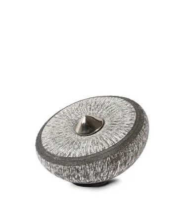 Keramische Balance Urn 'Disk Klein' Carbon Grijs