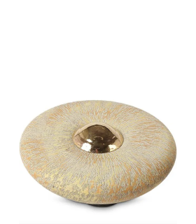 Keramische Balance Urn 'Disk Groot' Zonnegeel