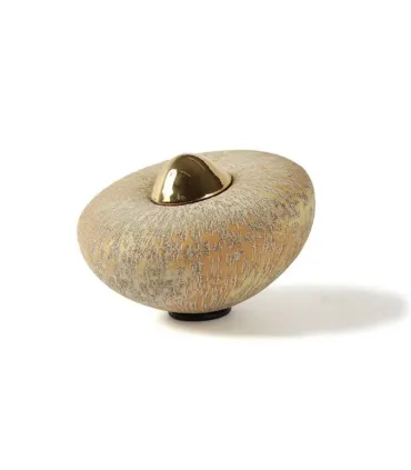 Keramische Balance Urn 'Disk Klein' Zonnegeel