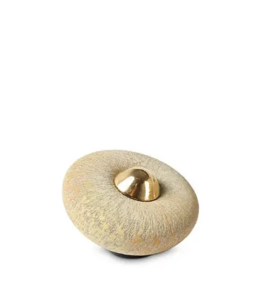 Keramische Balance Urn 'Disk Klein' Zonnegeel