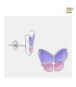 Oorbellen 'Butterfly' Paars/Roze