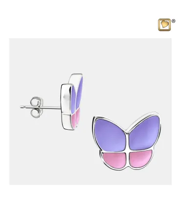 Oorbellen 'Butterfly' Paars/Roze