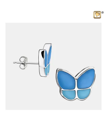Oorbellen 'Butterfly' Blauw