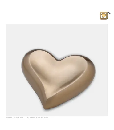 Kleine Messing Hart Urn Double Gold